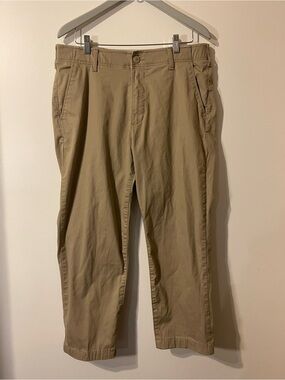 Lee Tan Stretch Comfort Waist Chino Pants Men 36x32 Hemmed to 27”